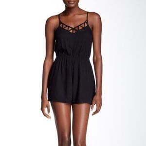 Wild Pearl Cutout Surplice Romper